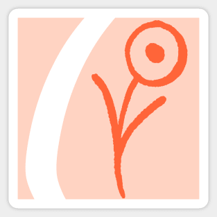 Minimalist Bloom in watermelon pink Sticker